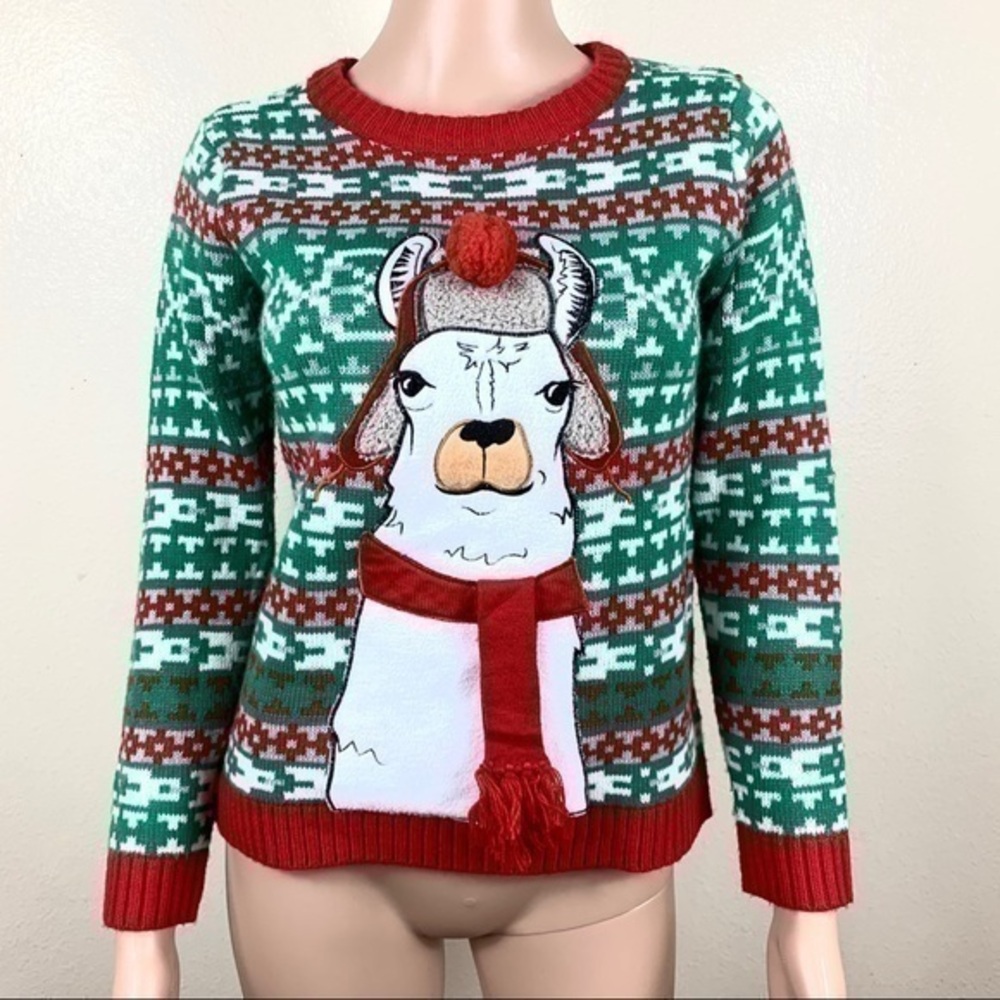 Ugly Sweater Blizzard Bay Green pullover Sz M
